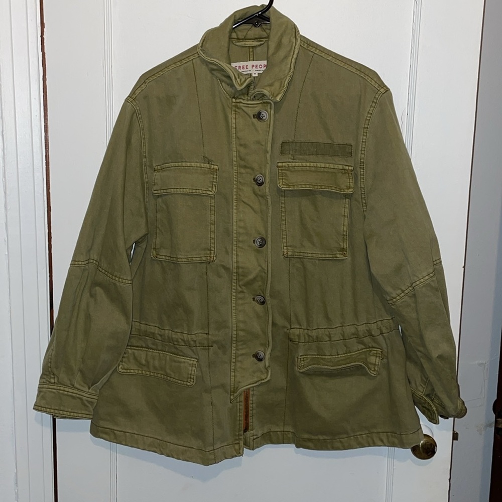 Free People Seize the Day Jacket Cargo Olive - Picture 3 of 11